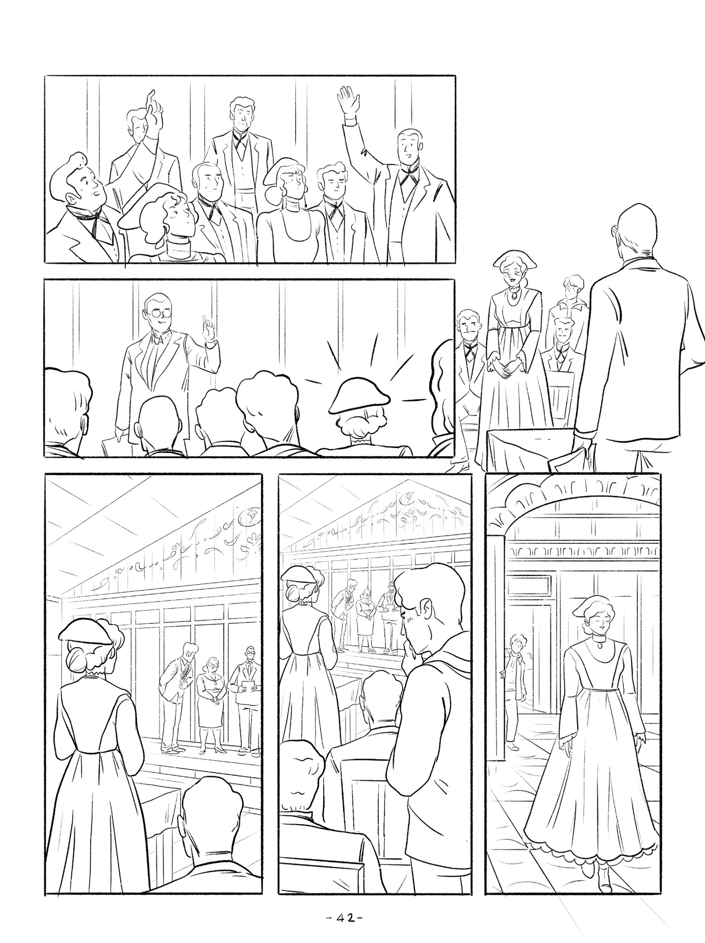 FC Lorient comic page in line art