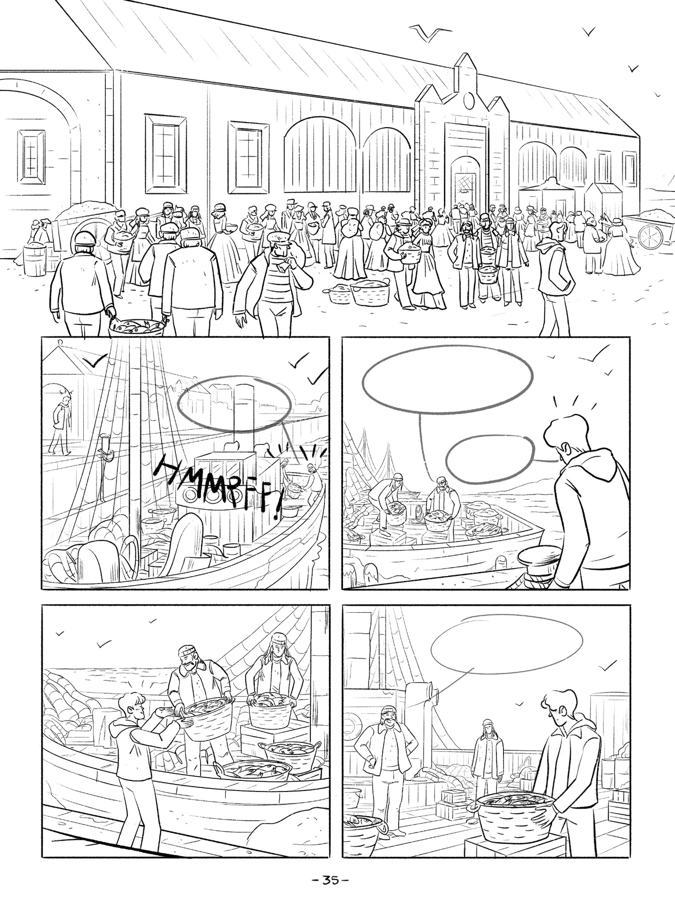 FC Lorient comic page 35, line art