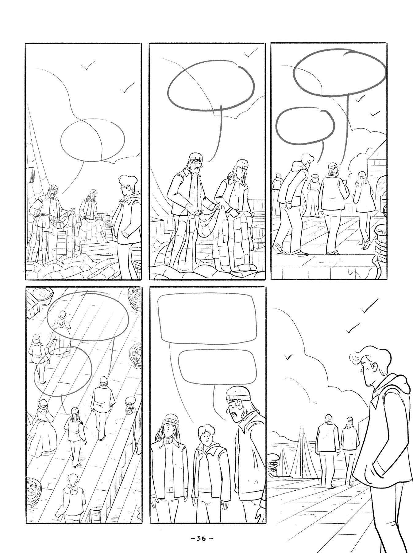 FC Lorient comic page 36, line art