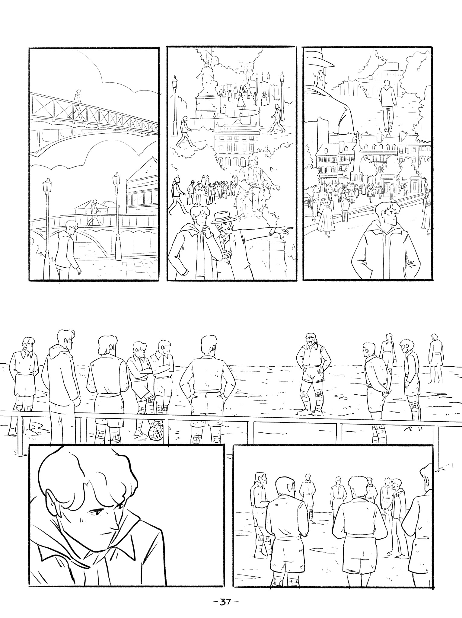 FC Lorient comic page 37, line art